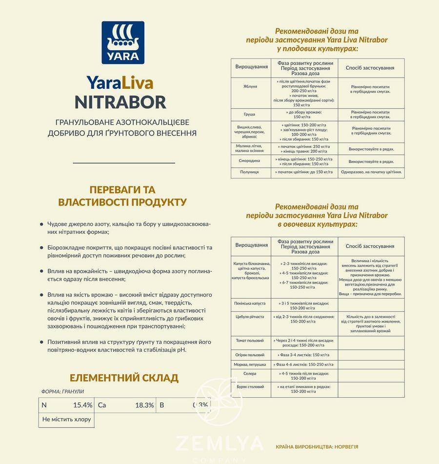 Yara Liva NITRABOR (Яра Ліва Нітрабор, кальцієва селітра) 1583723498 фото